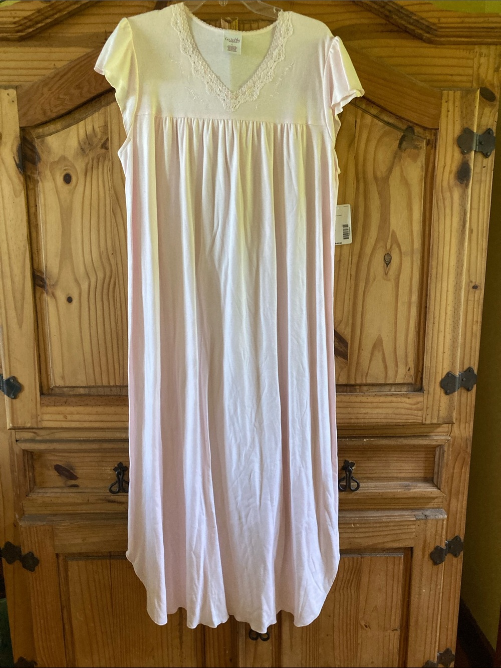 Women Go Softly pink short sleeve nightgown size L - NWT